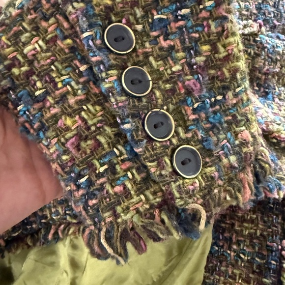 VTG JONES NEW YORK COUNTRY Frayed Edge Tweed Multicolor Blazer Jacket - Picture 8 of 8